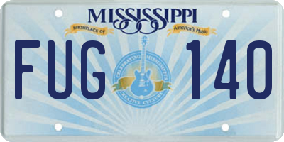 MS license plate FUG140