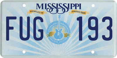 MS license plate FUG193