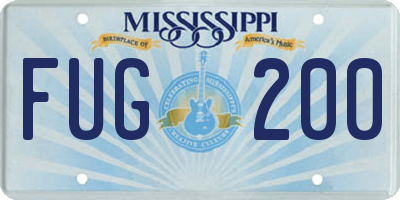 MS license plate FUG200