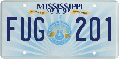 MS license plate FUG201