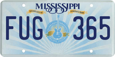 MS license plate FUG365