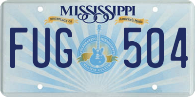 MS license plate FUG504