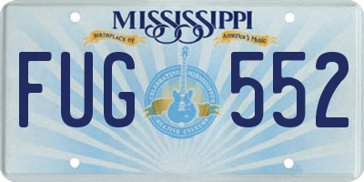 MS license plate FUG552