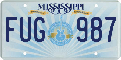 MS license plate FUG987