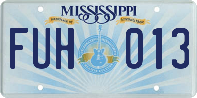 MS license plate FUH013