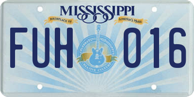 MS license plate FUH016