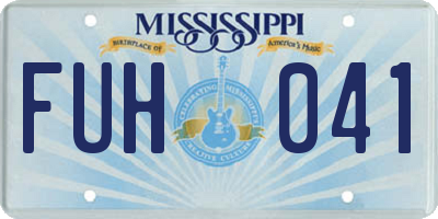 MS license plate FUH041