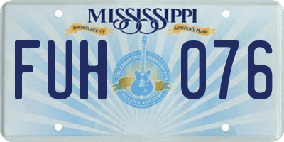 MS license plate FUH076