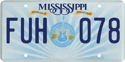 MS license plate FUH078