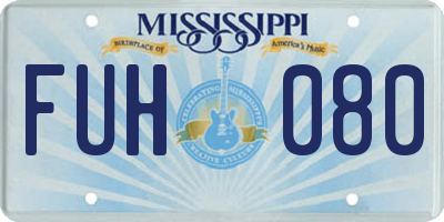 MS license plate FUH080