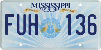 MS license plate FUH136