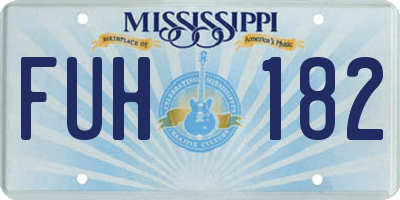 MS license plate FUH182