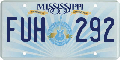 MS license plate FUH292