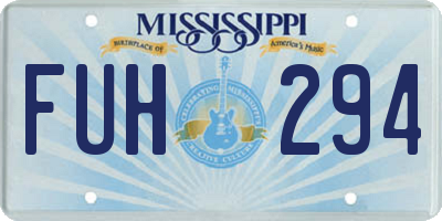 MS license plate FUH294