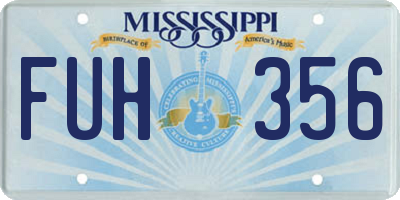MS license plate FUH356