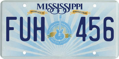MS license plate FUH456