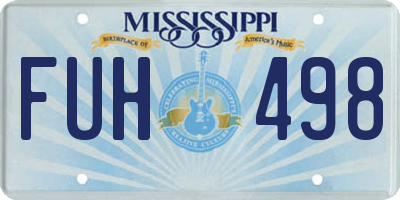 MS license plate FUH498