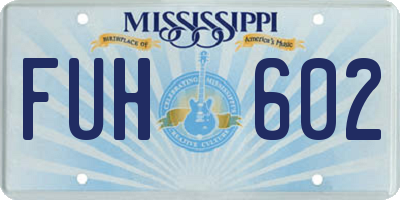 MS license plate FUH602