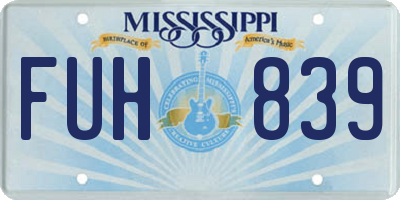 MS license plate FUH839
