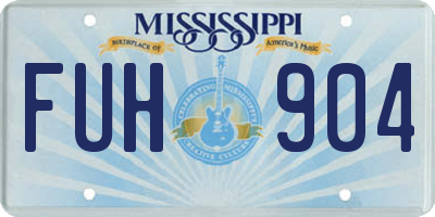MS license plate FUH904