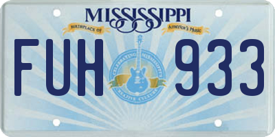 MS license plate FUH933