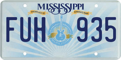 MS license plate FUH935