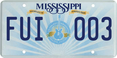 MS license plate FUI003