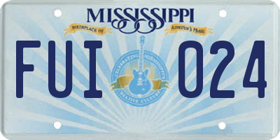 MS license plate FUI024
