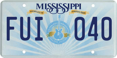 MS license plate FUI040