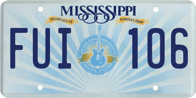 MS license plate FUI106