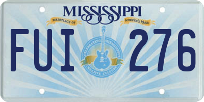MS license plate FUI276
