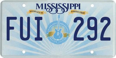 MS license plate FUI292