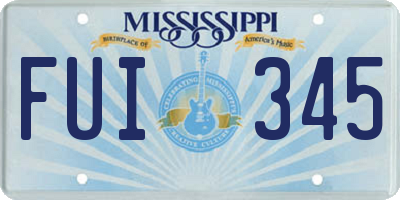 MS license plate FUI345