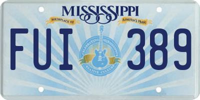 MS license plate FUI389