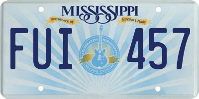 MS license plate FUI457