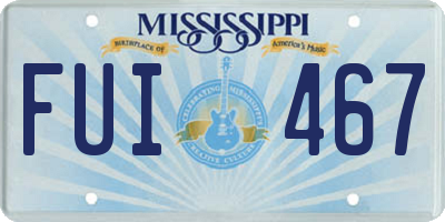MS license plate FUI467