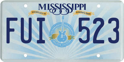 MS license plate FUI523