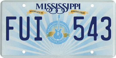 MS license plate FUI543