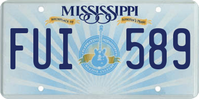 MS license plate FUI589