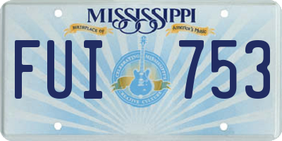 MS license plate FUI753