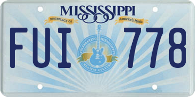 MS license plate FUI778