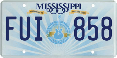MS license plate FUI858
