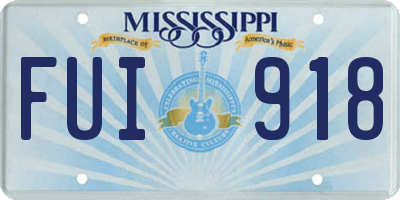 MS license plate FUI918