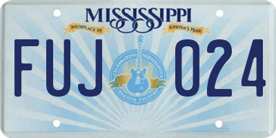 MS license plate FUJ024