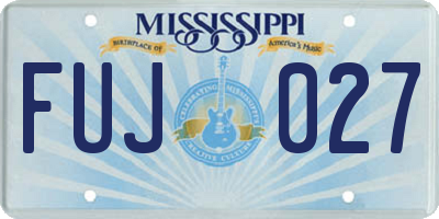 MS license plate FUJ027