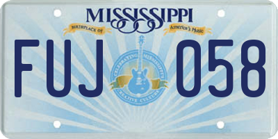 MS license plate FUJ058