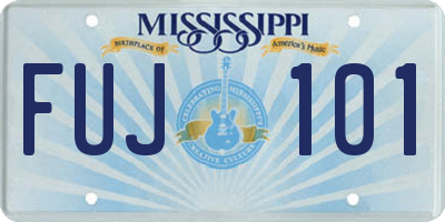 MS license plate FUJ101