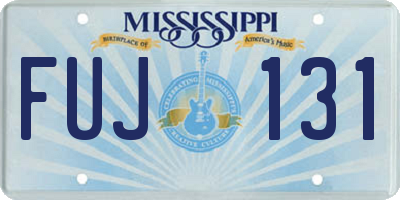 MS license plate FUJ131