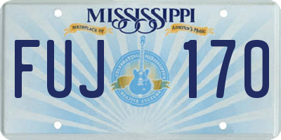 MS license plate FUJ170