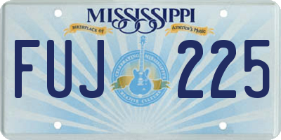 MS license plate FUJ225